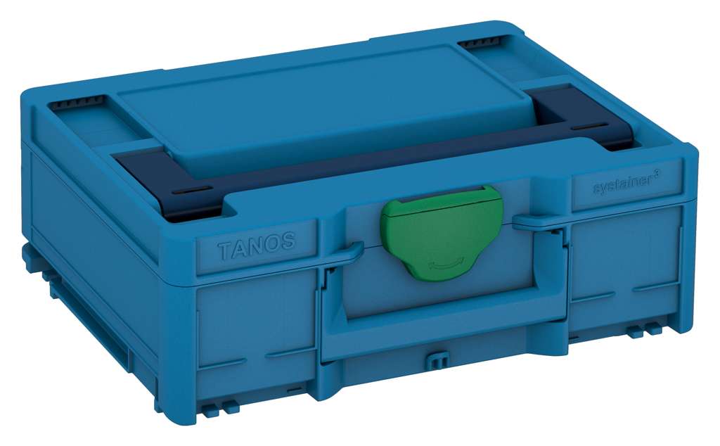 Systainer³ M 137, Sky Blue with Sapphire Blue lid handle and Signal Green catches