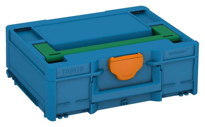 Systainer³ M 137, Sky Blue with Signal Green lid handle and Deep Orange catches