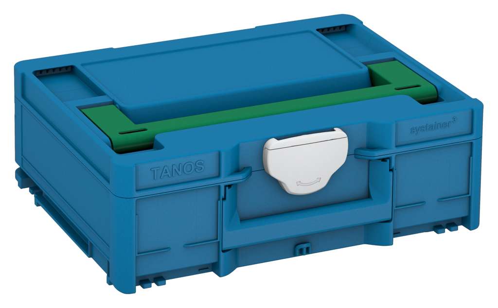 Systainer³ M 137, Sky Blue with Signal Green lid handle and Light Grey catches