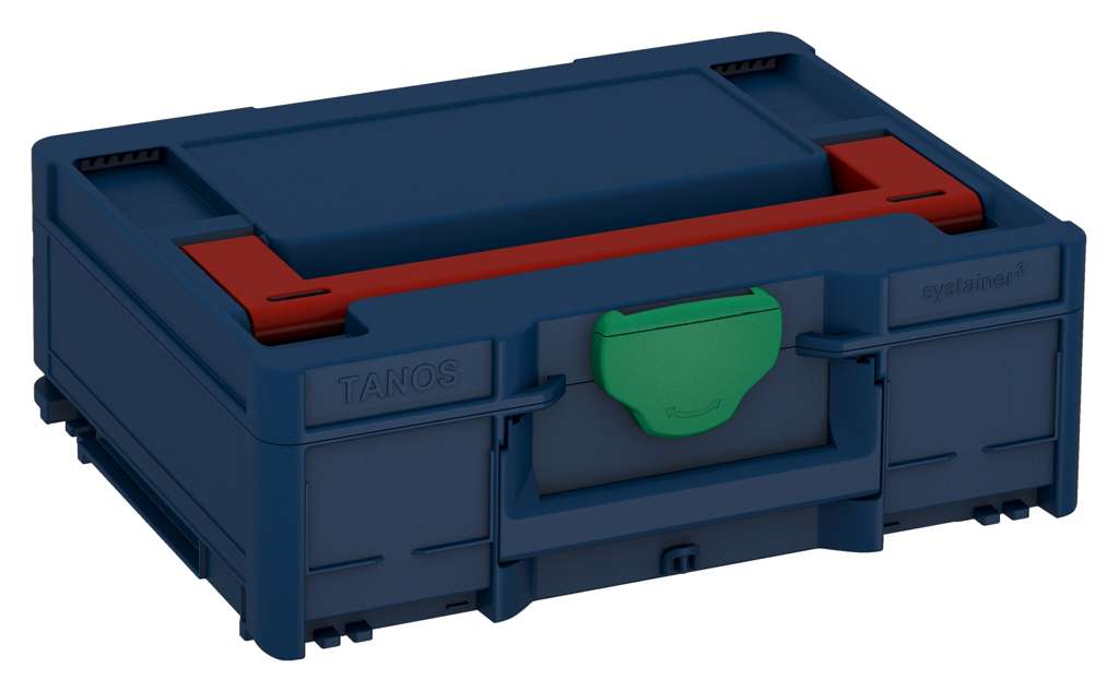 Systainer³ M 137, Sapphire Blue with Carmine Red lid handle and Signal Green catches