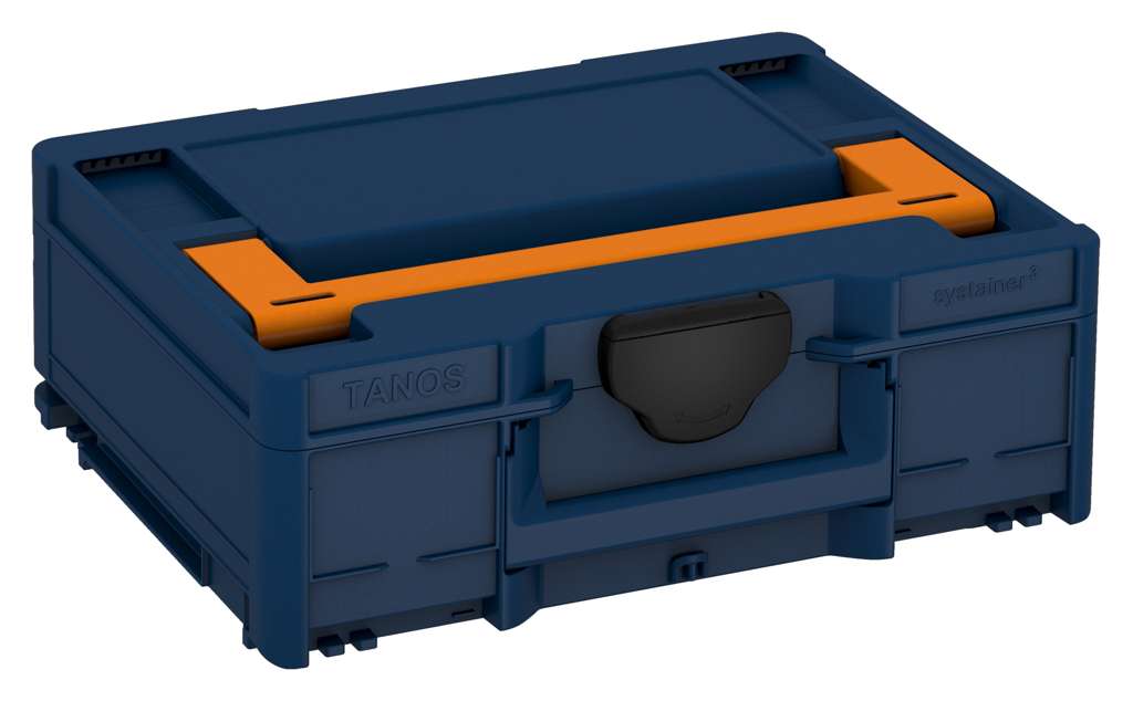 Systainer³ M 137, Sapphire Blue with Deep Orange lid handle and Black catches