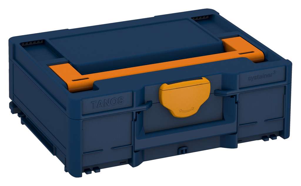 Systainer³ M 137, Sapphire Blue with Deep Orange lid handle and Daffodil Yellow catches