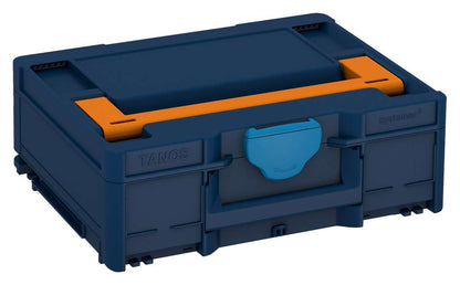 Systainer³ M 137, Sapphire Blue with Deep Orange lid handle and Sky Blue catches