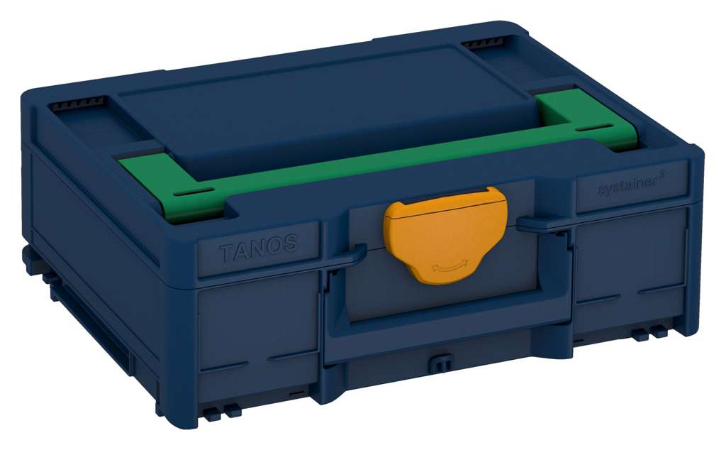 Systainer³ M 137, Sapphire Blue with Signal Green lid handle and Daffodil Yellow catches