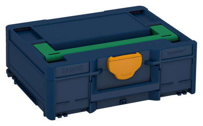 Systainer³ M 137, Sapphire Blue with Signal Green lid handle and Daffodil Yellow catches