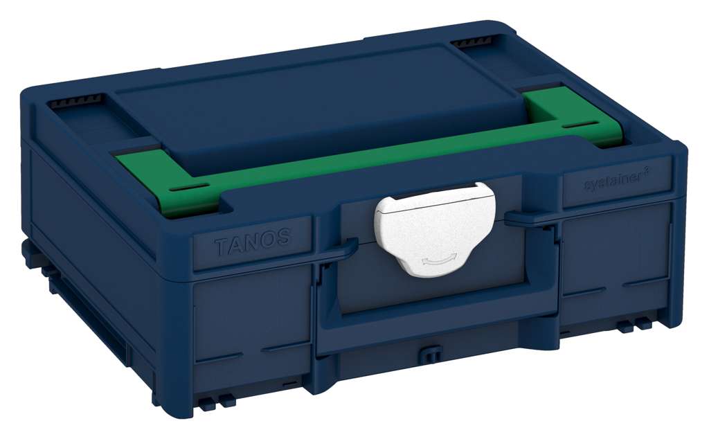 Systainer³ M 137, Sapphire Blue with Signal Green lid handle and White catches