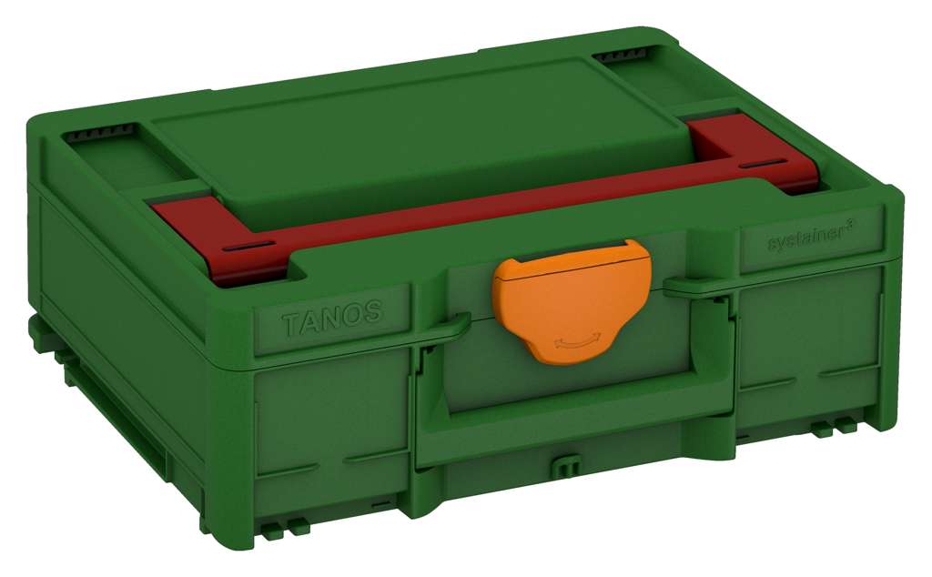 Systainer³ M 137, Emerald Green with Carmine Red lid handle and Deep Orange catches
