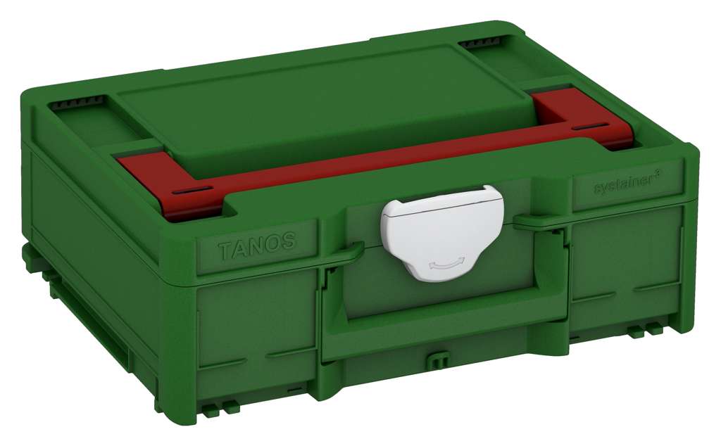 Systainer³ M 137, Emerald Green with Carmine Red lid handle and Light Grey catches