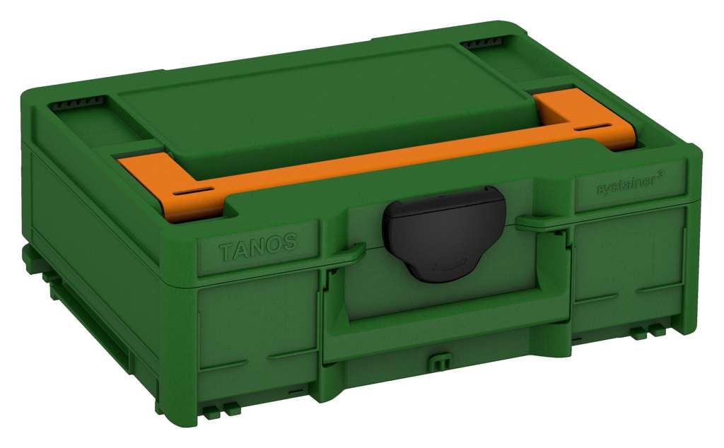 Systainer³ M 137, Emerald Green with Deep Orange lid handle and Black catches