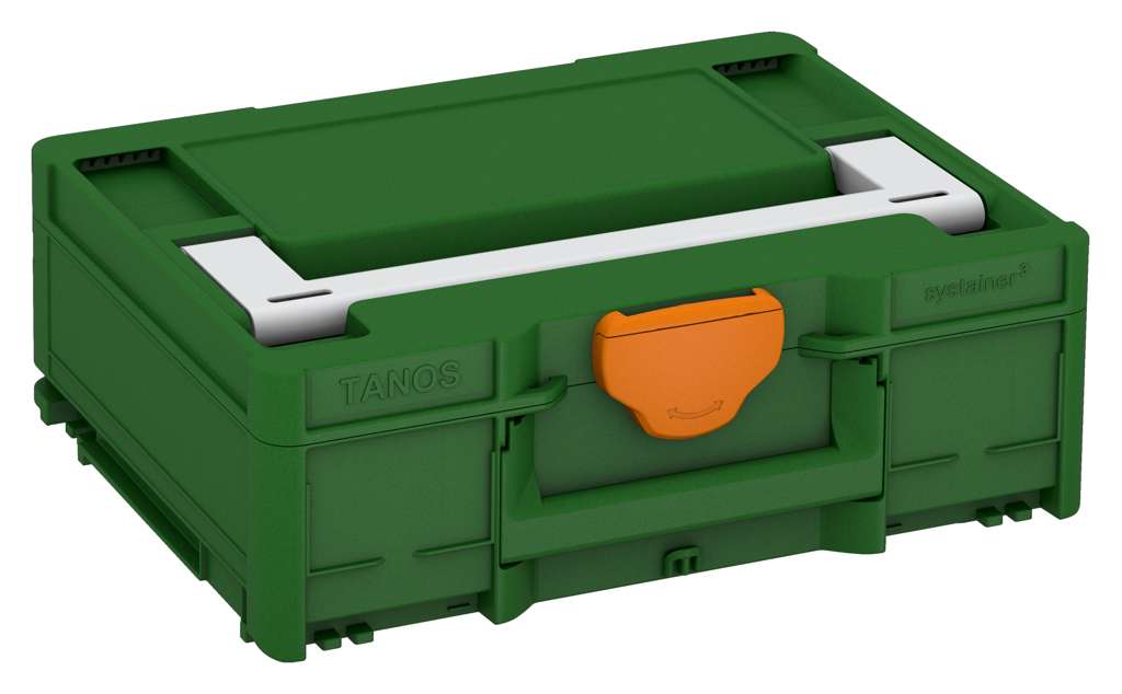 Systainer³ M 137, Emerald Green with Light Grey lid handle and Deep Orange catches