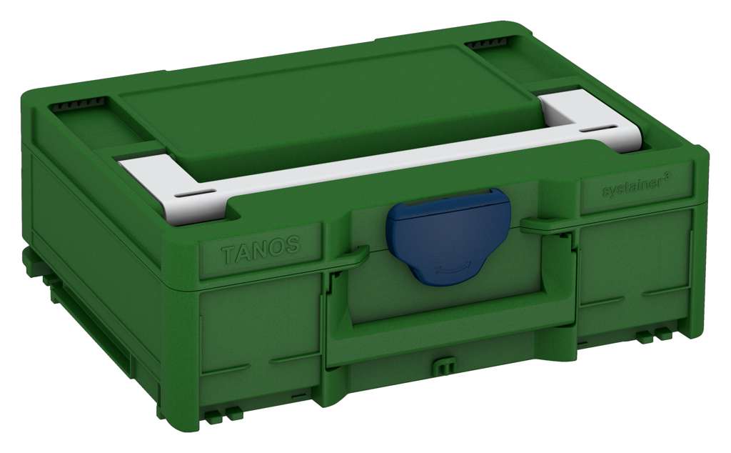 Systainer³ M 137, Emerald Green with Light Grey lid handle and Sapphire Blue catches