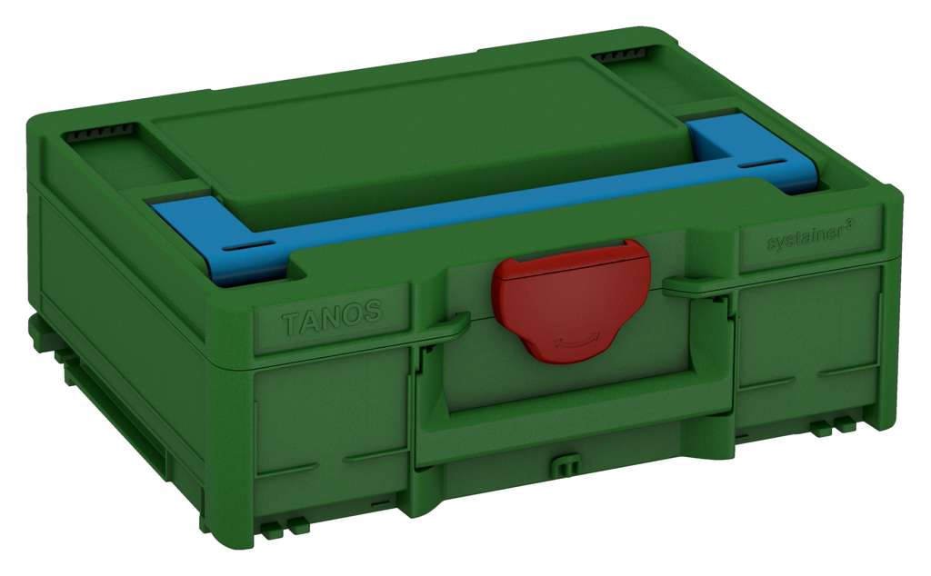 Systainer³ M 137, Emerald Green with Sky Blue lid handle and Carmine Red catches