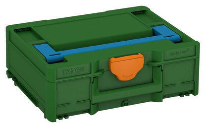 Systainer³ M 137, Emerald Green with Sky Blue lid handle and Deep Orange catches