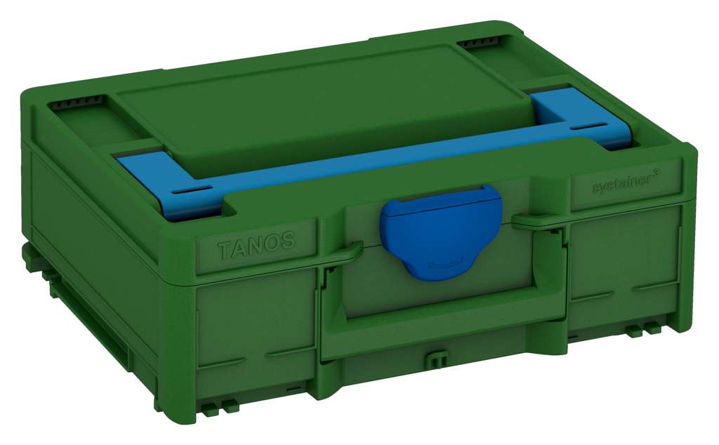 Systainer³ M 137, Emerald Green with Sky Blue lid handle and Signal Blue catches