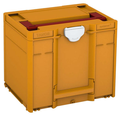 Systainer³ M 337, Daffodil Yellow with Carmine Red lid handle and Light Grey catches