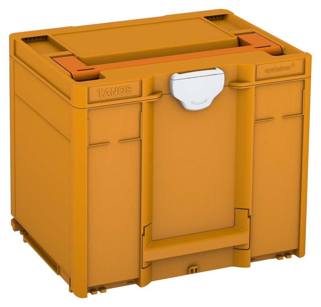 Systainer³ M 337, Daffodil Yellow with Deep Orange lid handle and Light Grey catches