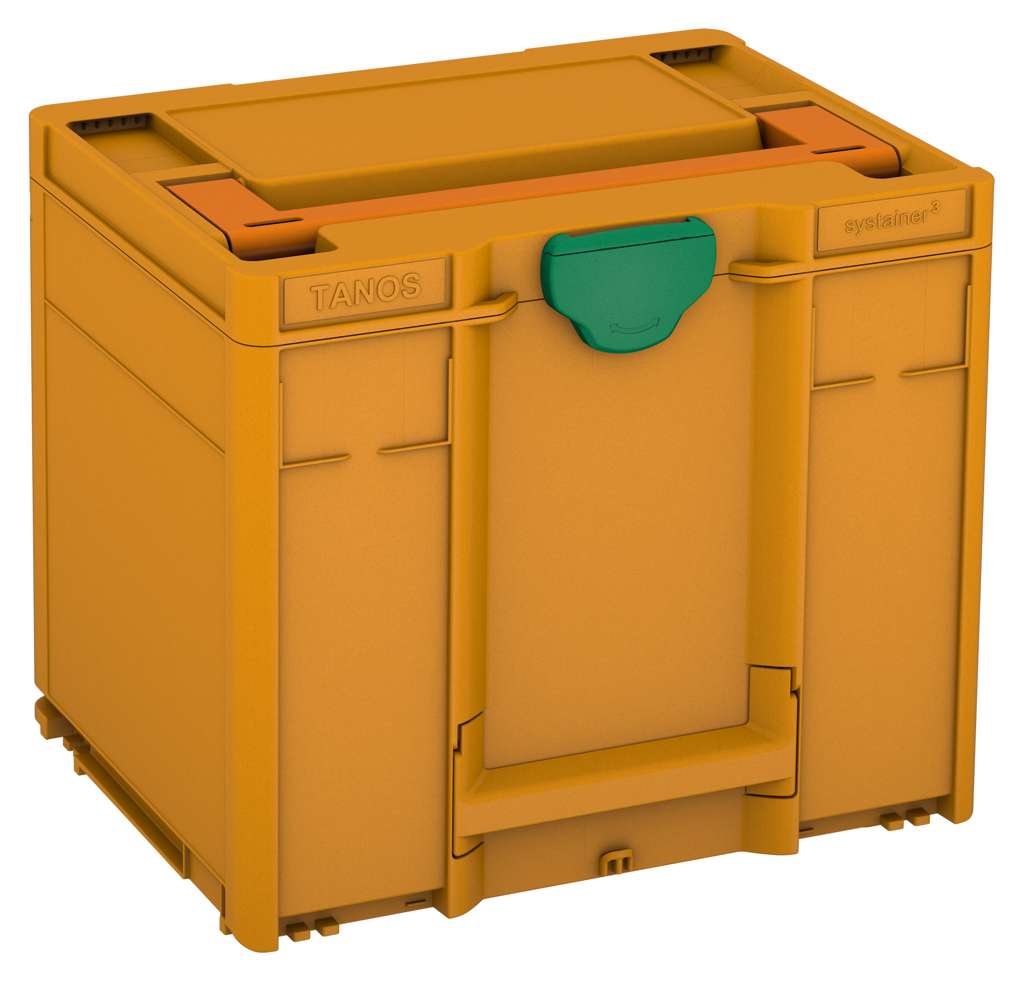 Systainer³ M 337, Daffodil Yellow with Deep Orange lid handle and Signal Green catches