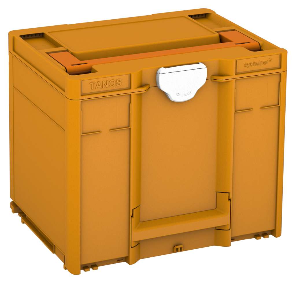 Systainer³ M 337, Daffodil Yellow with Deep Orange lid handle and White catches
