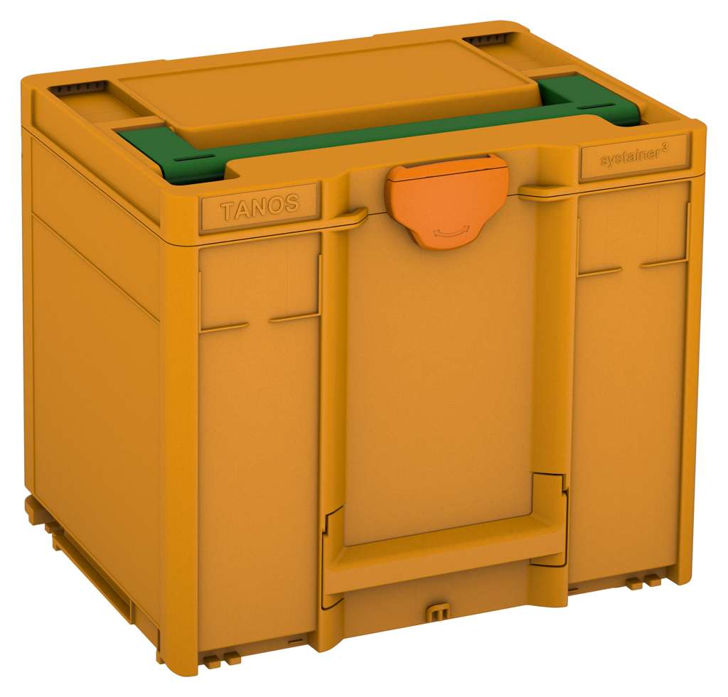 Systainer³ M 337, Daffodil Yellow with Emerald Green lid handle and Deep Orange catches