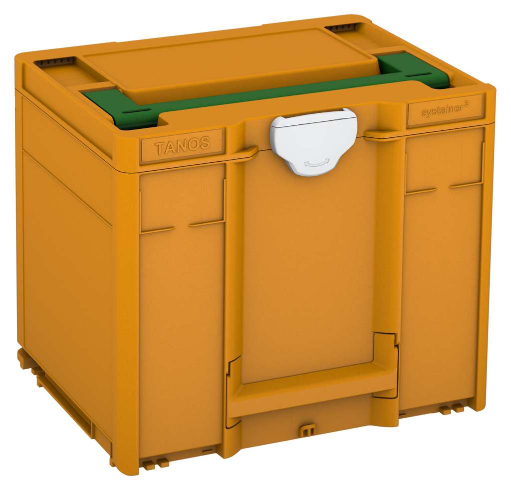 Systainer³ M 337, Daffodil Yellow with Emerald Green lid handle and Light Grey catches