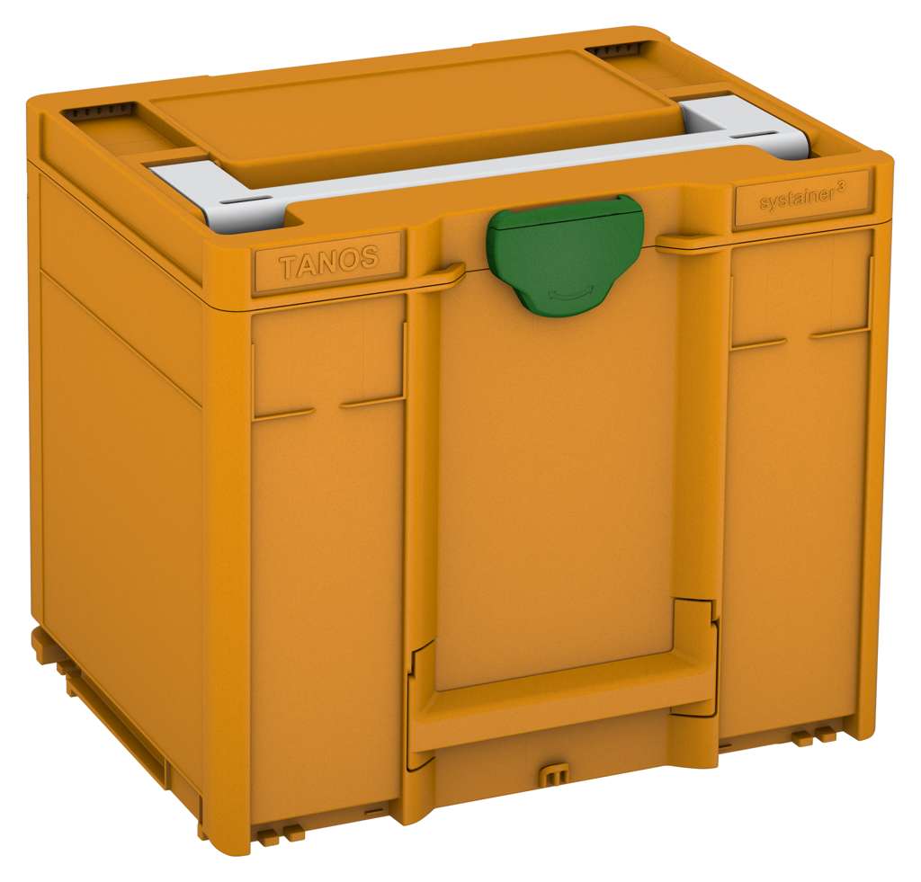 Systainer³ M 337, Daffodil Yellow with Light Grey lid handle and Emerald Green catches