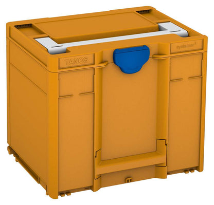 Systainer³ M 337, Daffodil Yellow with Light Grey lid handle and Signal Blue catches