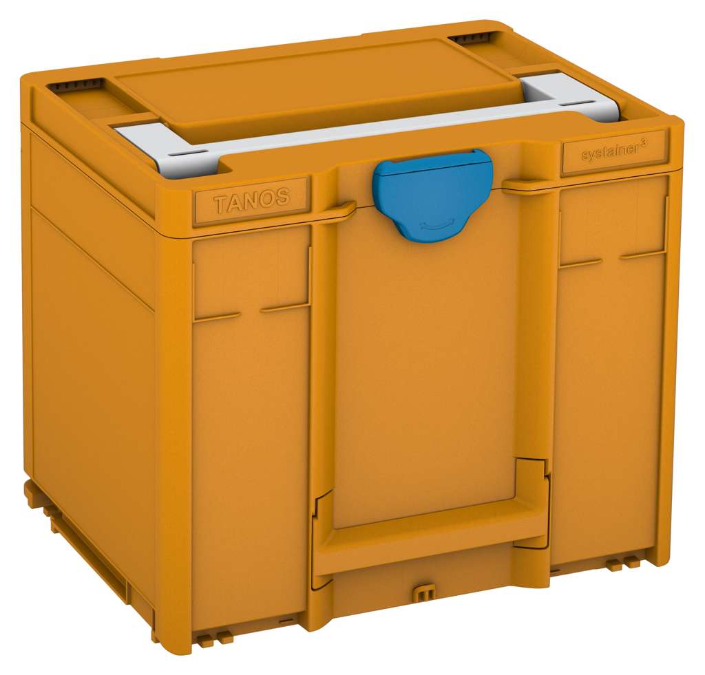 Systainer³ M 337, Daffodil Yellow with Light Grey lid handle and Sky Blue catches