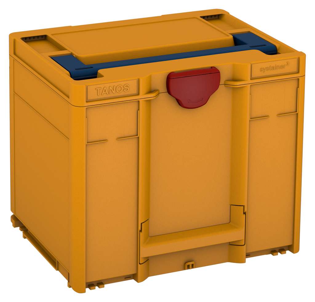 Systainer³ M 337, Daffodil Yellow with Sapphire Blue lid handle and Carmine Red catches