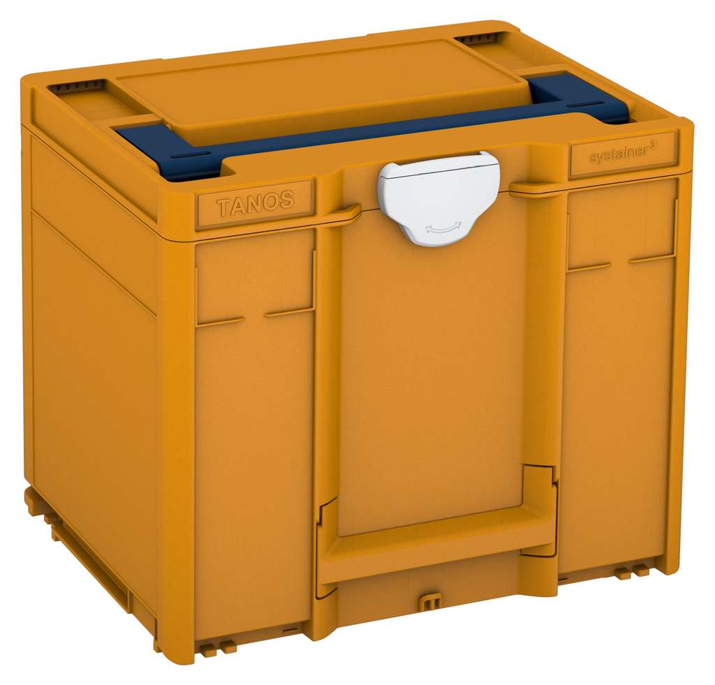 Systainer³ M 337, Daffodil Yellow with Sapphire Blue lid handle and Light Grey catches