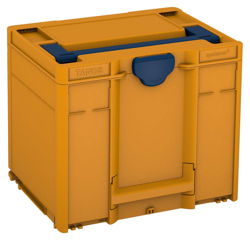 Systainer³ M 337, Daffodil Yellow with Sapphire Blue lid handle and Sapphire Blue catches