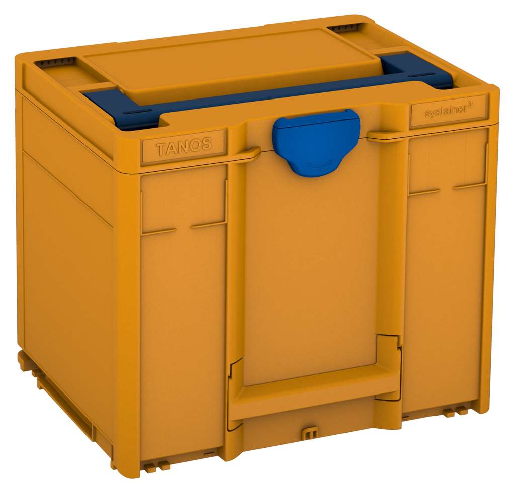 Systainer³ M 337, Daffodil Yellow with Sapphire Blue lid handle and Signal Blue catches