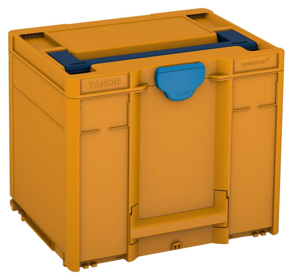 Systainer³ M 337, Daffodil Yellow with Sapphire Blue lid handle and Sky Blue catches