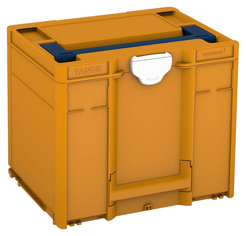 Systainer³ M 337, Daffodil Yellow with Sapphire Blue lid handle and White catches