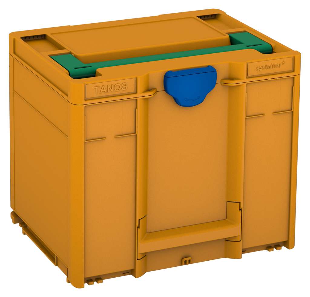 Systainer³ M 337, Daffodil Yellow with Signal Green lid handle and Signal Blue catches