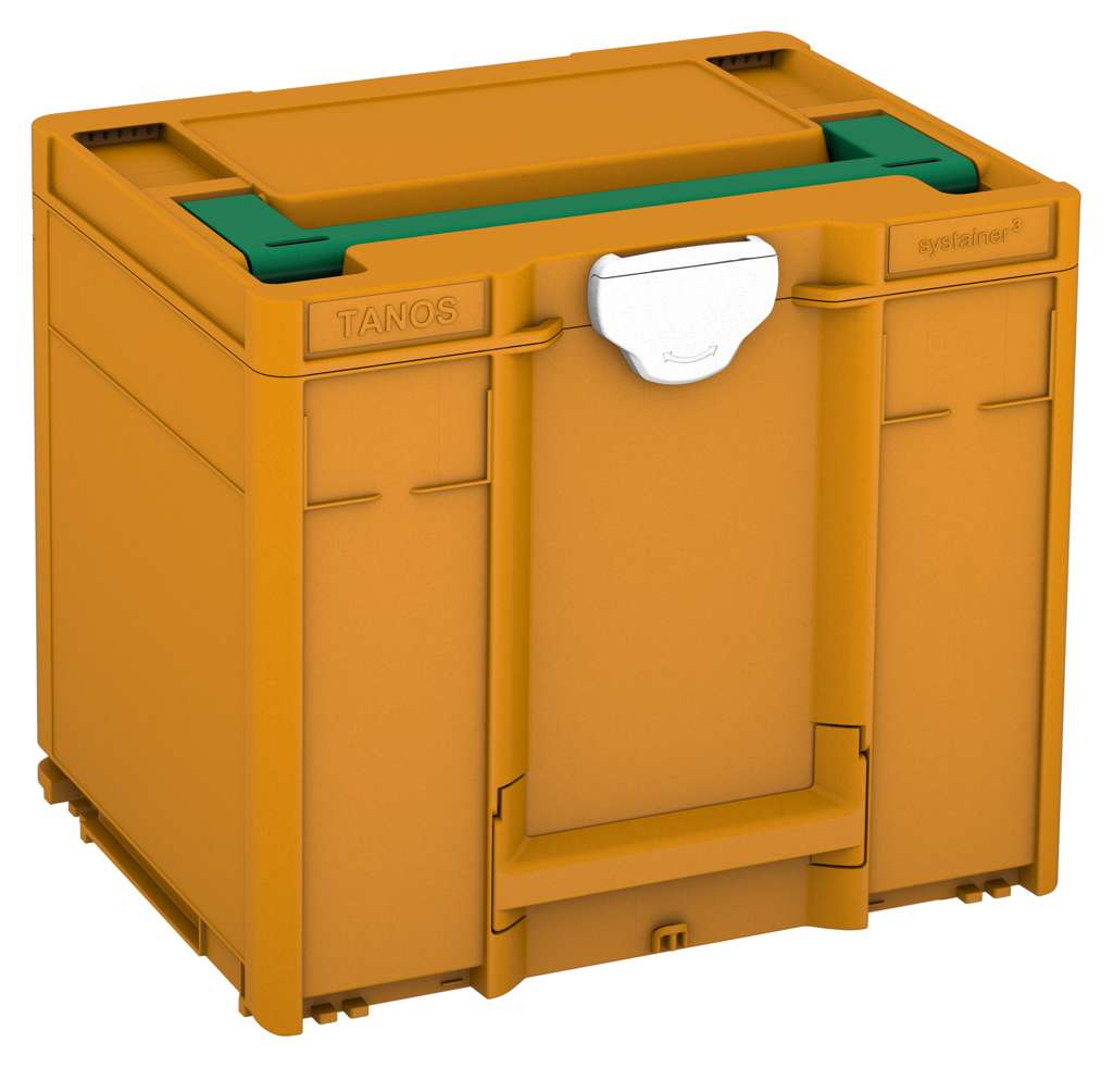 Systainer³ M 337, Daffodil Yellow with Signal Green lid handle and White catches