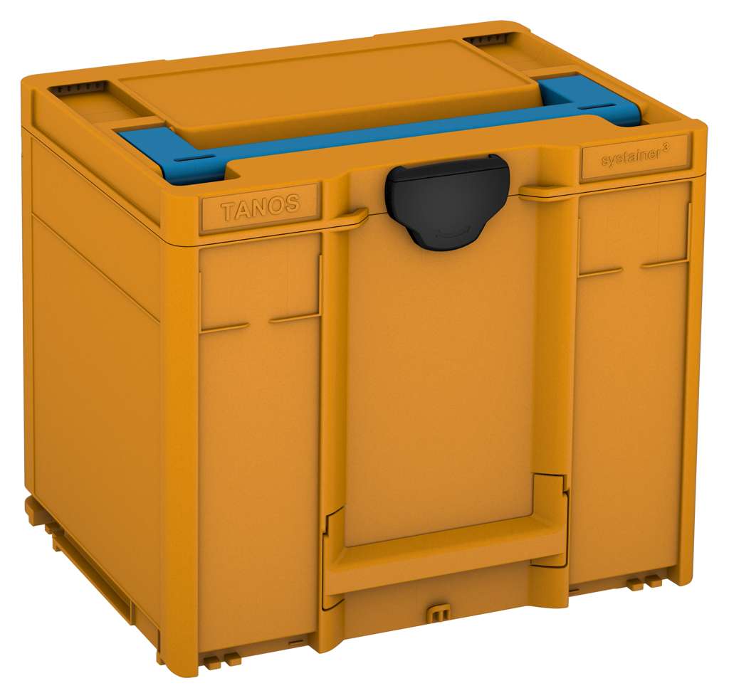 Systainer³ M 337, Daffodil Yellow with Sky Blue lid handle and Black catches