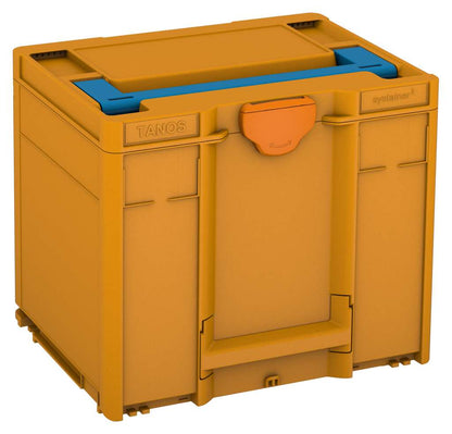 Systainer³ M 337, Daffodil Yellow with Sky Blue lid handle and Deep Orange catches