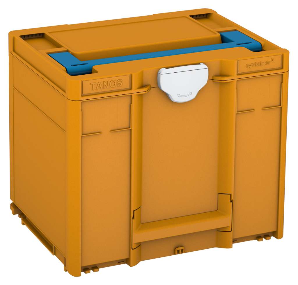 Systainer³ M 337, Daffodil Yellow with Sky Blue lid handle and Light Grey catches