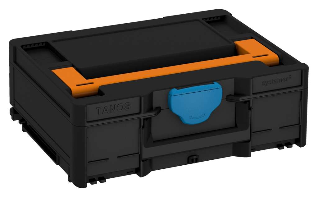 Systainer³ M 137, Black with Deep Orange lid handle and Sky Blue catches