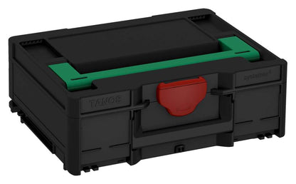 Systainer³ M 137, Black with Signal Green lid handle and Carmine Red catches