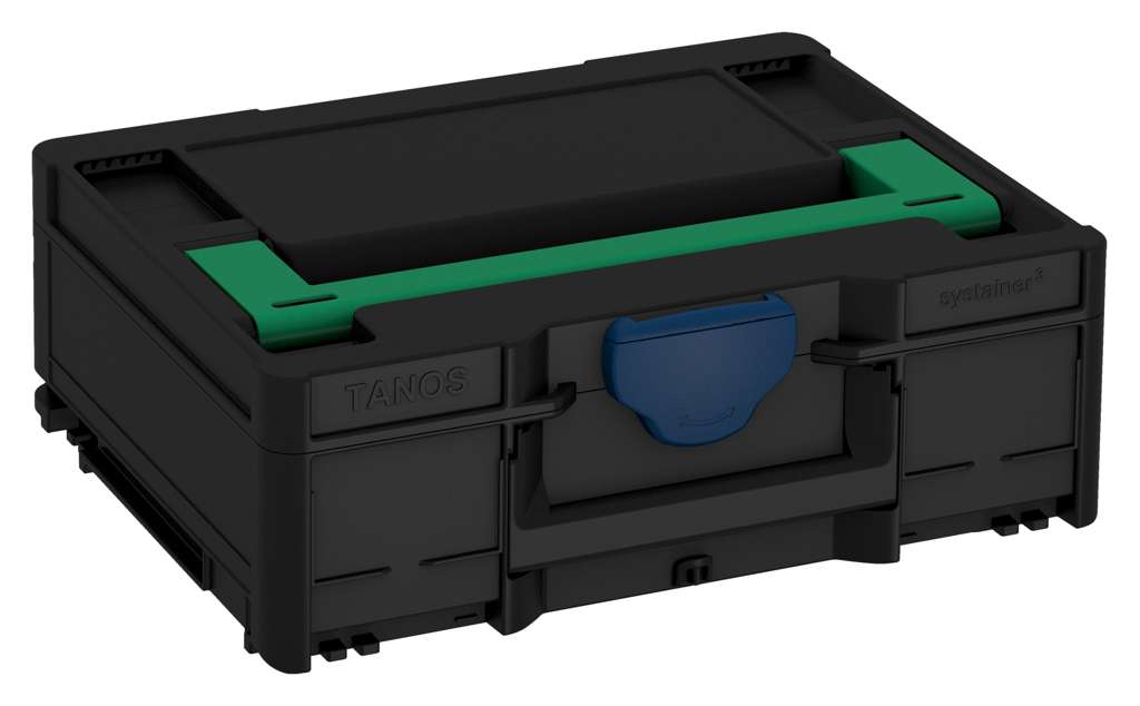 Systainer³ M 137, Black with Signal Green lid handle and Sapphire Blue catches