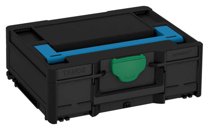 Systainer³ M 137, Black with Sky Blue lid handle and Signal Green catches