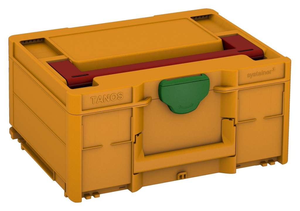 Systainer³ M 187, Daffodil Yellow with Carmine Red lid handle and Emerald Green catches