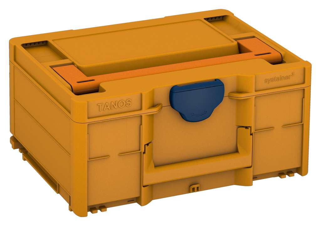 Systainer³ M 187, Daffodil Yellow with Deep Orange lid handle and Sapphire Blue catches