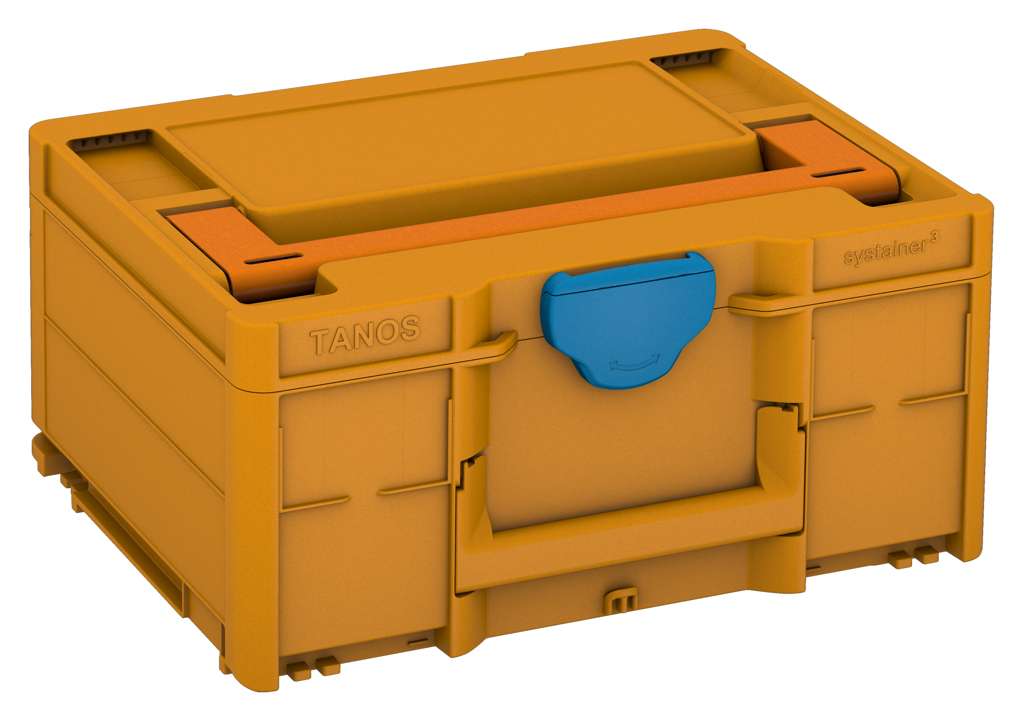 Systainer³ M 187, Daffodil Yellow with Deep Orange lid handle and Sky Blue catches