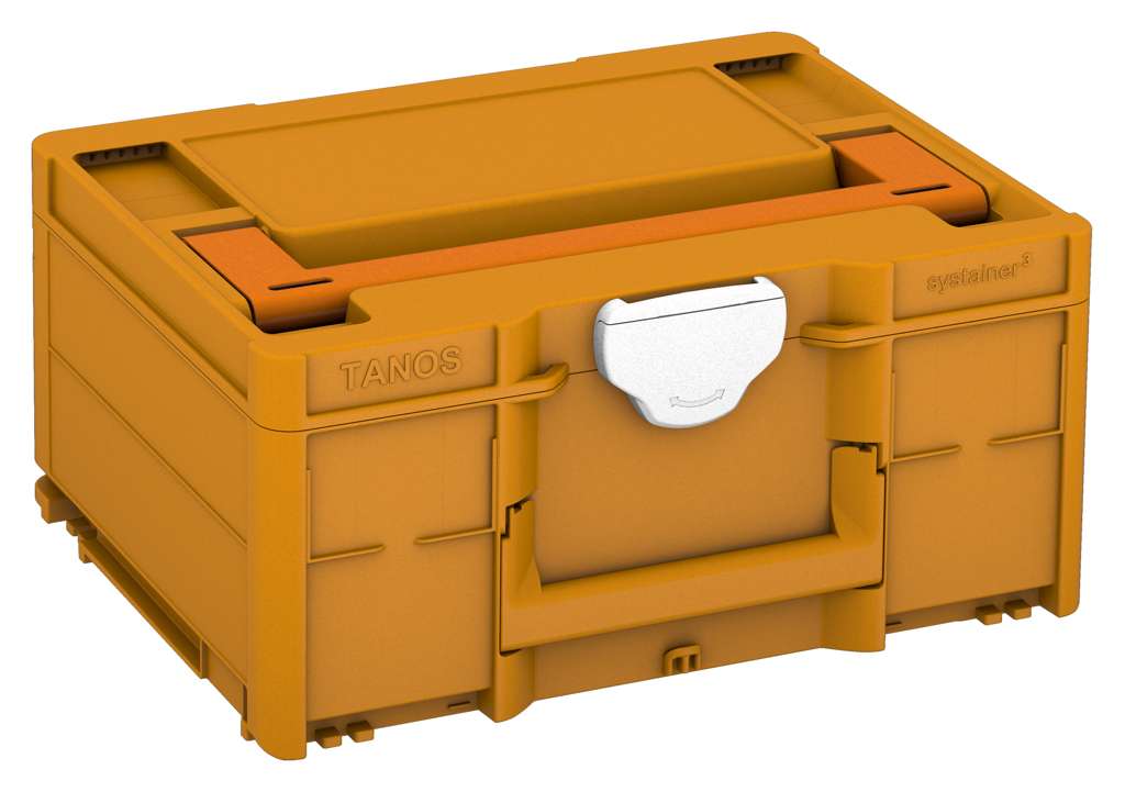 Systainer³ M 187, Daffodil Yellow with Deep Orange lid handle and White catches