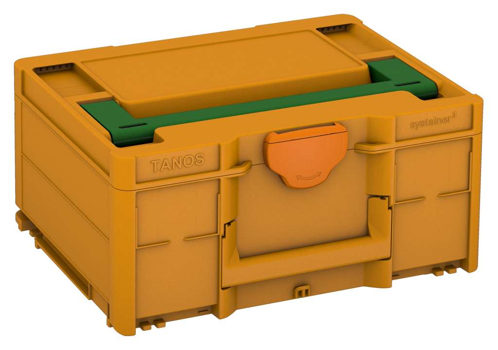 Systainer³ M 187, Daffodil Yellow with Emerald Green lid handle and Deep Orange catches