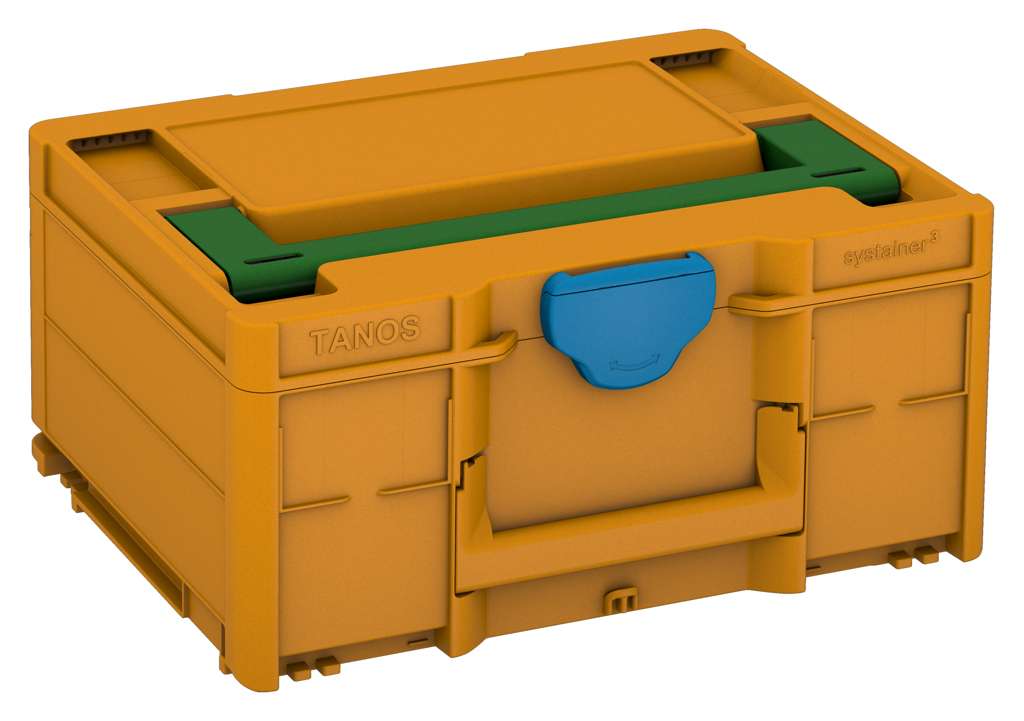 Systainer³ M 187, Daffodil Yellow with Emerald Green lid handle and Sky Blue catches