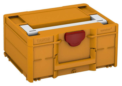 Systainer³ M 187, Daffodil Yellow with Light Grey lid handle and Carmine Red catches