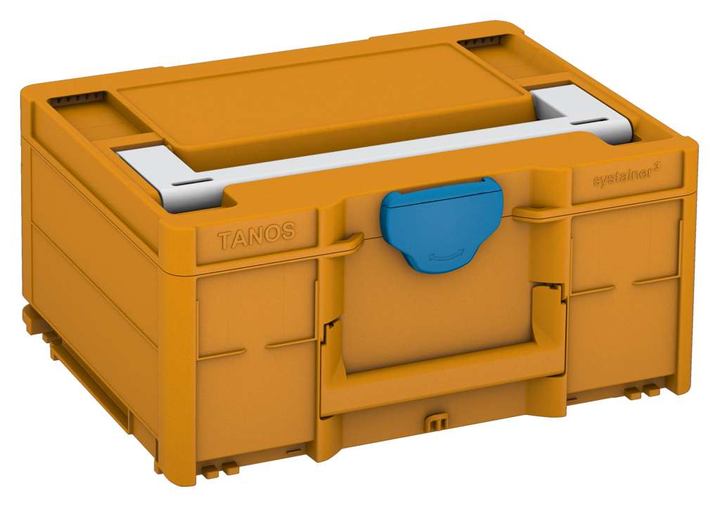 Systainer³ M 187, Daffodil Yellow with Light Grey lid handle and Sky Blue catches